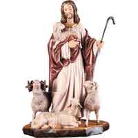 Jesus der gute Hirte mit Schafe 